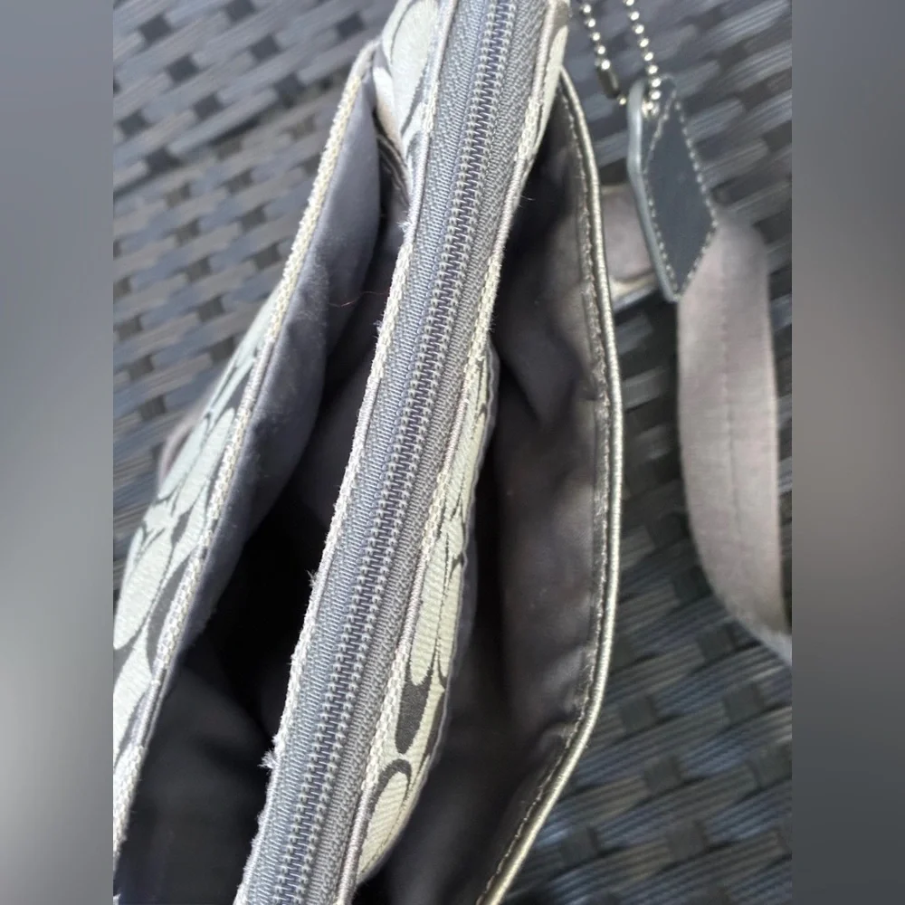 Coach Silver and Gray Signature Crossbody Bag